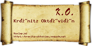 Kránitz Oktávián névjegykártya
